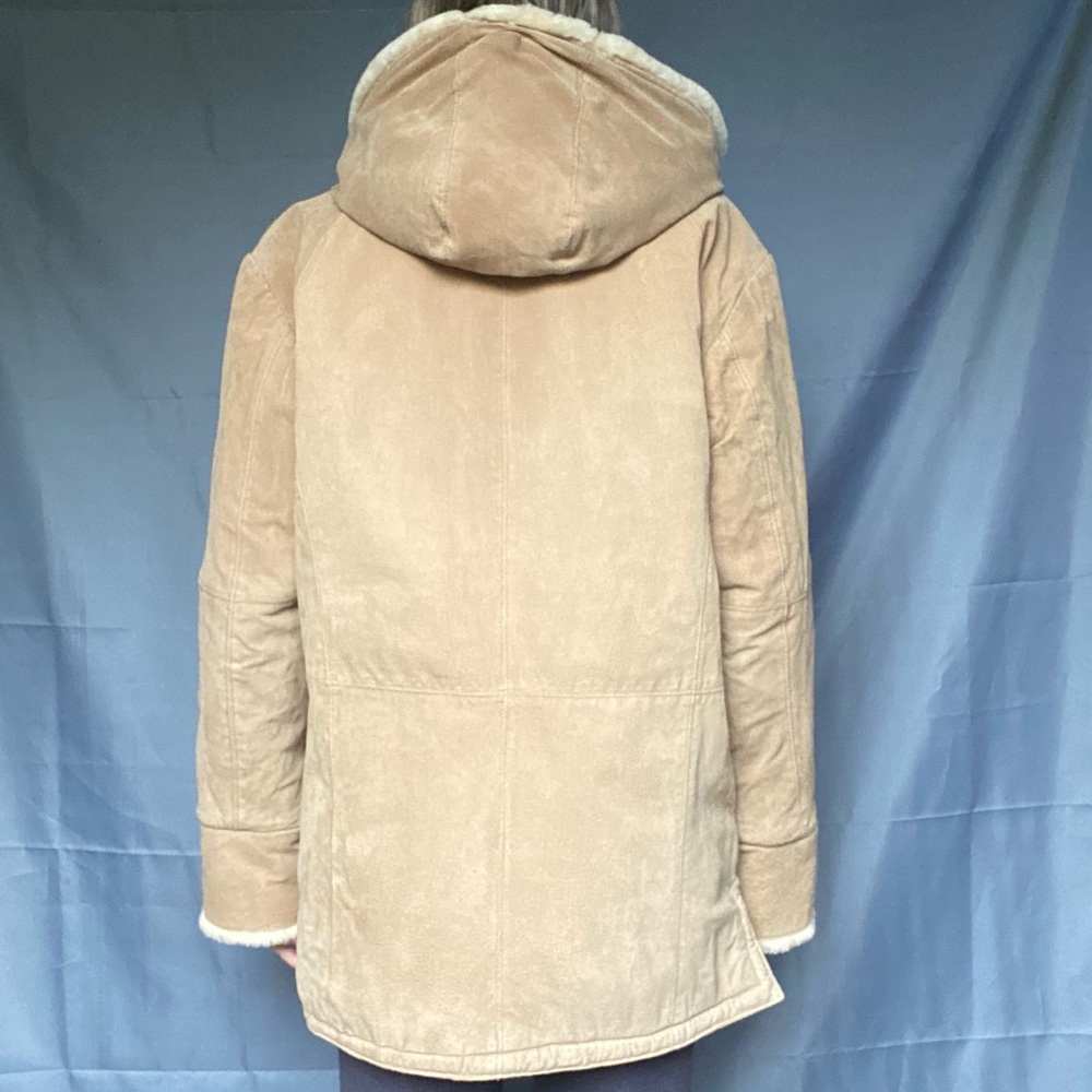 Beautiful St John’s Bay Pennylane Suede Large Tan 100% Leather Warm Winter Coat - Picture 5 of 11